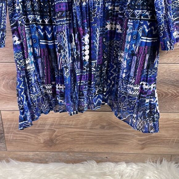 Gloria Vanderbilt Ladies Dress Top, Size Small, Blue,White,Purple Colors, Beaded - Picture 4 of 9